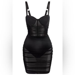 Leau Miami Black Mesh Mini Dress- Princess Polly